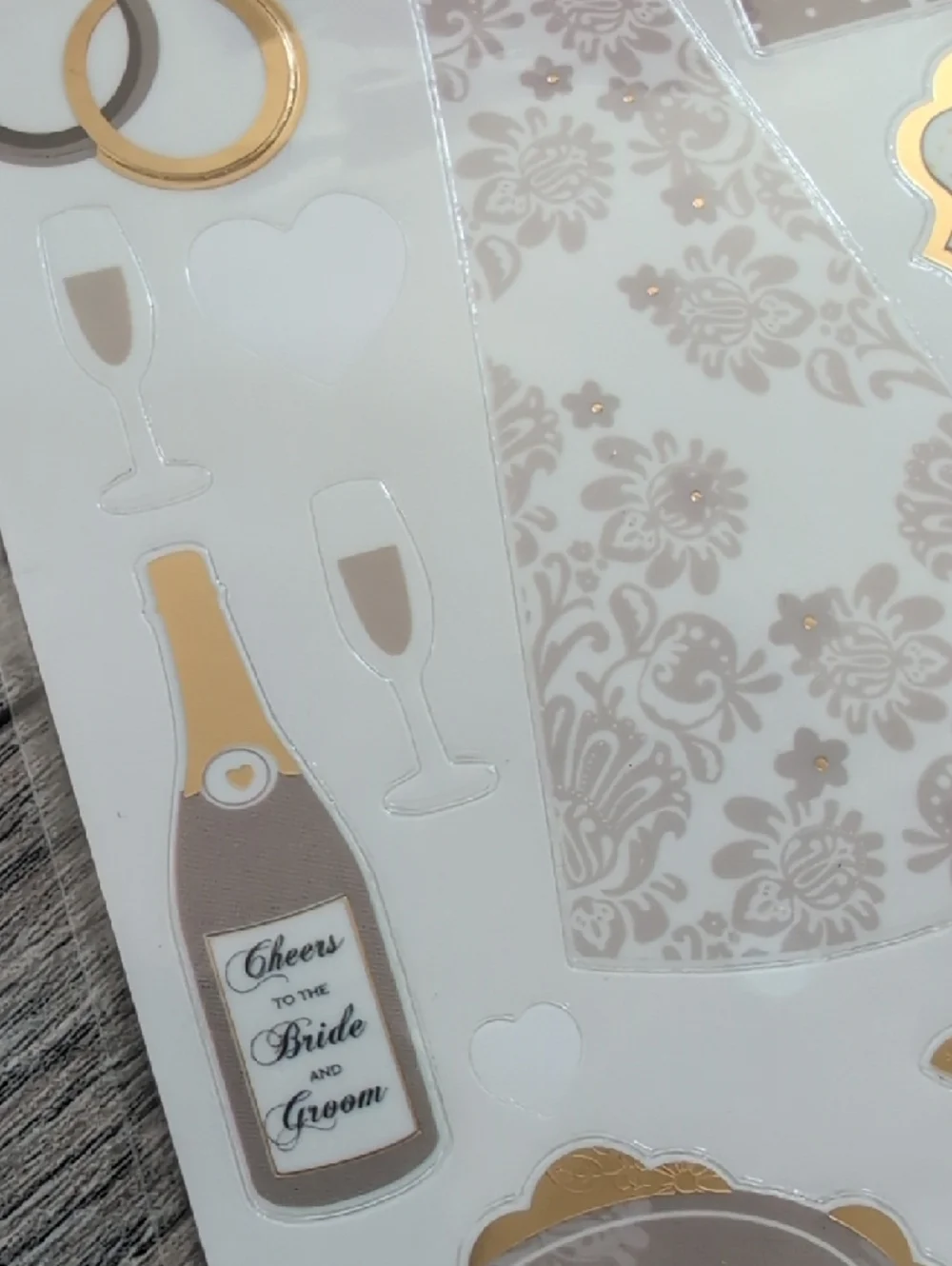 Wedding Gift Bag with Gold & White Wedding Stickers